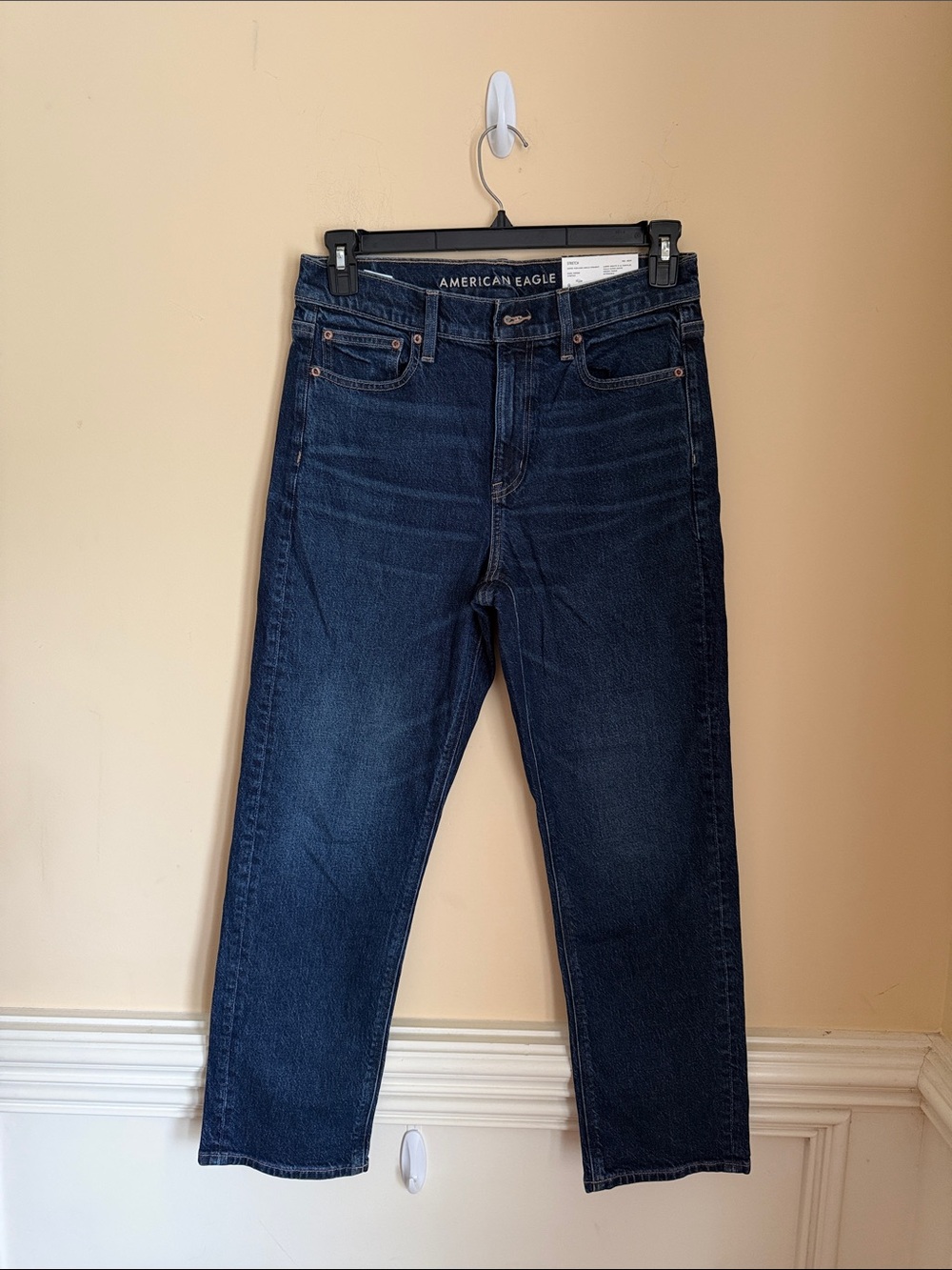 NWT American Eagle Blue Super High-Rise Ankle Straight Jeans Size 8‎ 29W